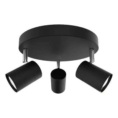 Bright Star S167/3 Matt Black & Chrome Spotlight