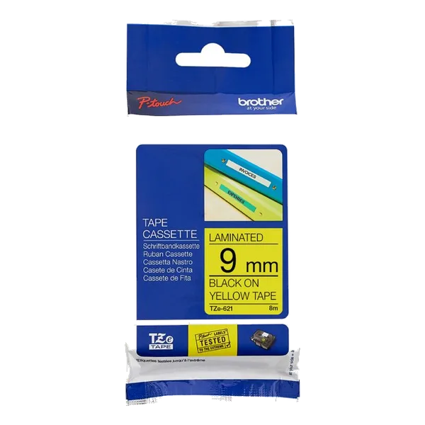 Brother 9mm Black On White Tape