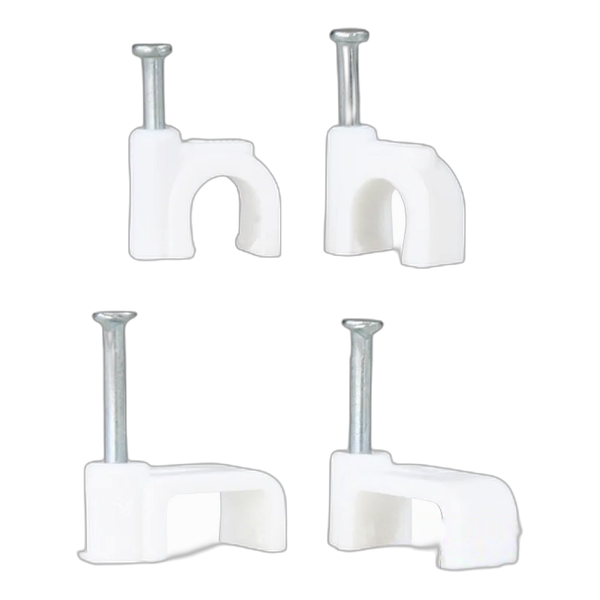 Cable Clips, Round (White)