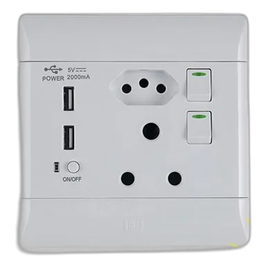 CBI 4X4 SA+Slimline+USB Socket, White