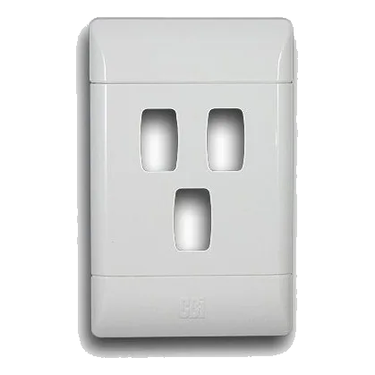CBI G002-P 2X4 3 Lever Cover Plate, White