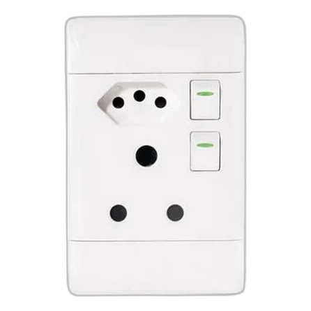CBI PVC Double Switched Combo Socket 4 x 2 + Euro SSO