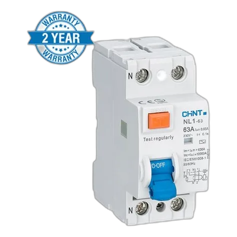 Chint NL1 2 Pole 6kA 25Amp Earth Leakage