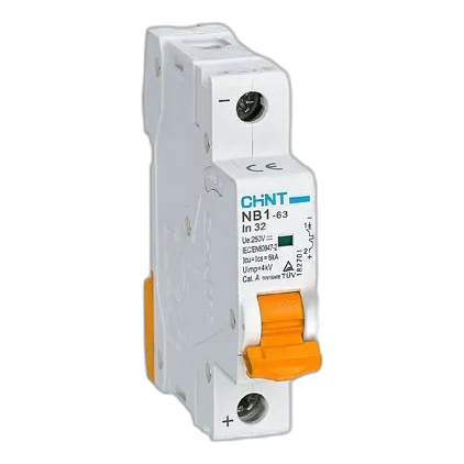 Chint Nxb 1 Pole 6kA 4Amp D Curve Circuit Breaker