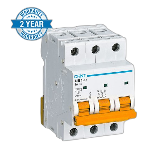 Chint Nxb 3 Pole 6Ka 2Amp D Curve Circuit Breaker