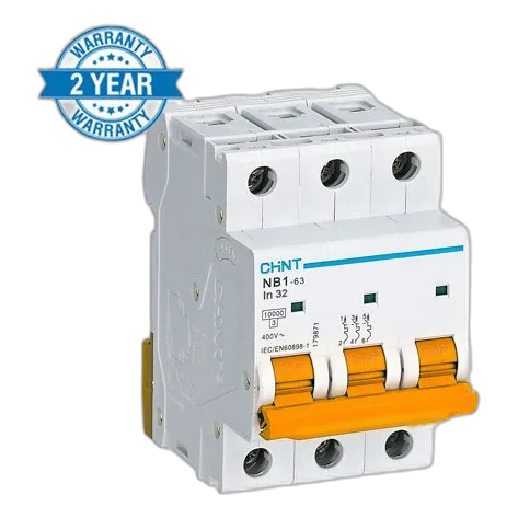 Chint Nxb 3 Pole 6kA 2Amp D Curve Circuit Breaker