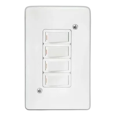 Crabtree Classic 18013/101 2X4 4 Lever 1 Way Switch, White