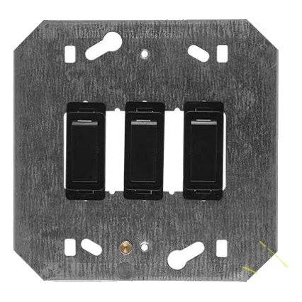 Crabtree Classic 2477/008 4X4 3 Lever Switch On Yoke, Black