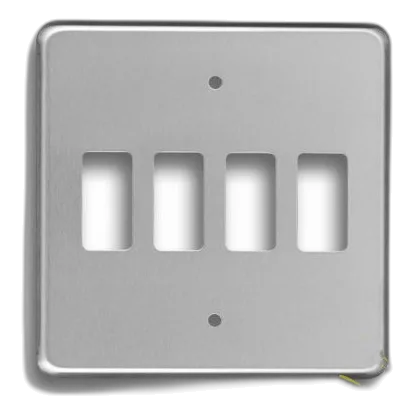 Crabtree Classic 6544/511 4X4 4 Lever Cover Plate, Satin Chrome