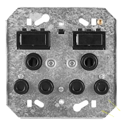 Crabtree Classic 6881/008P 4X4 Double Socket On Yoke, Black