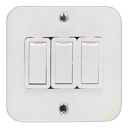Crabtree Classic 7375P 20Amp 3 Lever Switch, White