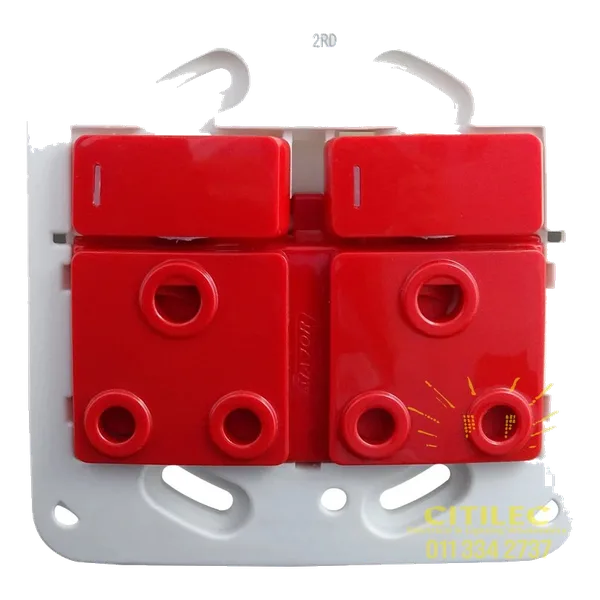 Double RSA Socket – Red