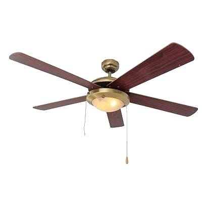Eurolux F4CHE Comet Brass & Wood Ceiling Fan