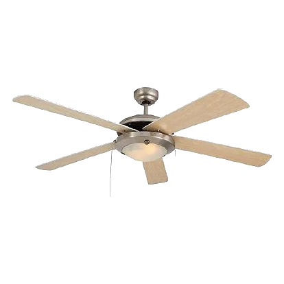 Eurolux F4NW Comet Satin Chrome & Wood Ceiling Fan