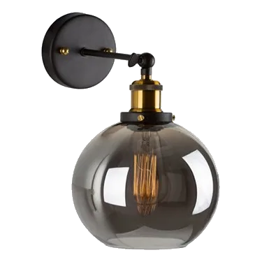 Eurolux W459 Elixir Antique Brass & Black Wall Light