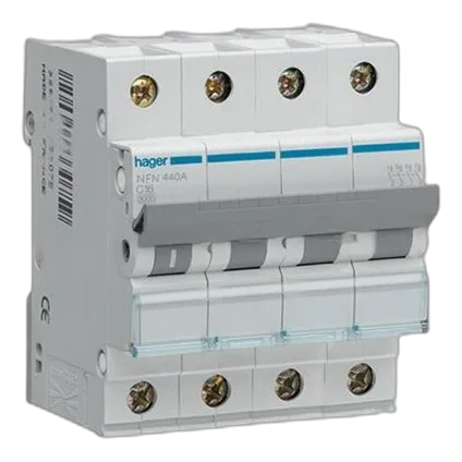 Hager 4 Pole 10kA 20Amp Circuit Breaker