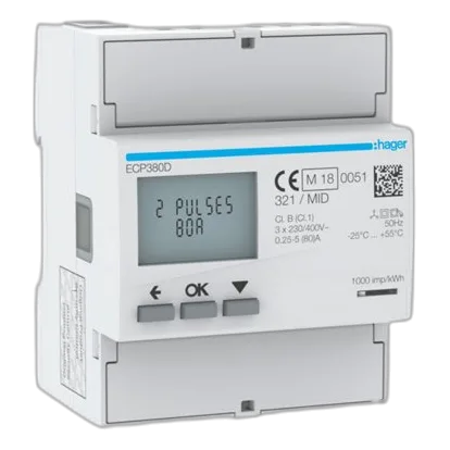 Hager ECP380D 4 Pole 80Amp Energy Meter