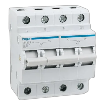 Hager SF263 2 Pole 63Amp Change Over Switch