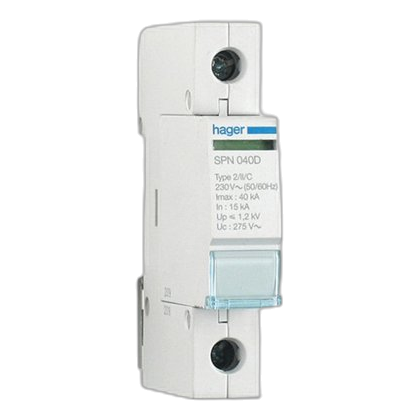 Hager Spn140D 1 Pole 230V 40Ka Surge Protector