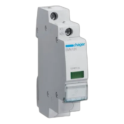 Hager SVN131 Green Indicator Circuit Breaker, 12-48VDC