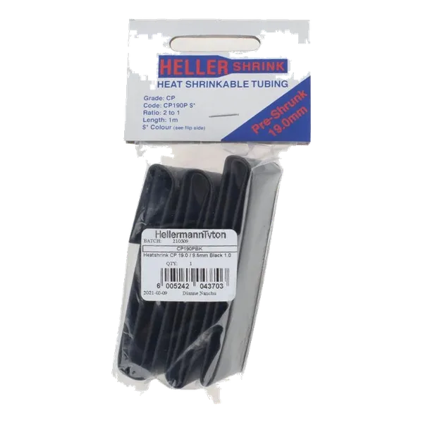 Heatshrink 19.0 MIn Pack 1m Black