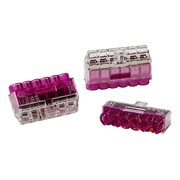 Helacon Connector 6 Way 0.5 to 2.5mm Wire Violet