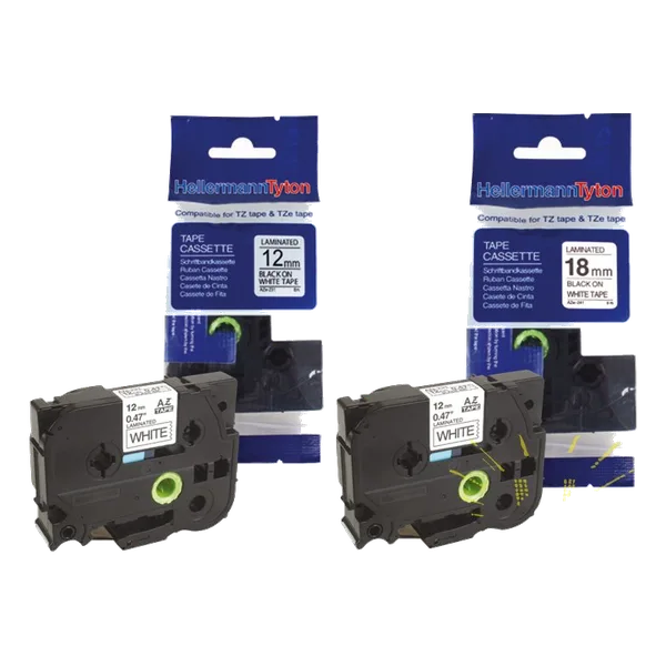 HTZ Label Tape 24mm x 8.0m Black on White