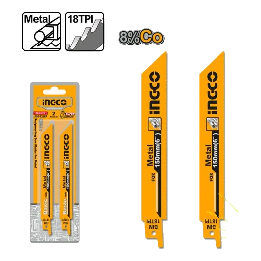 Ingco 2 Piece Metal Reciprocating Saw Blades