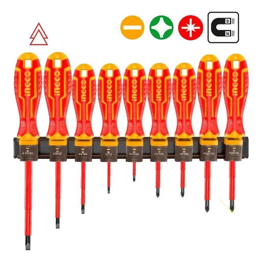 Ingco HKISD0908 9 Piece Insulated Screwdriver Set