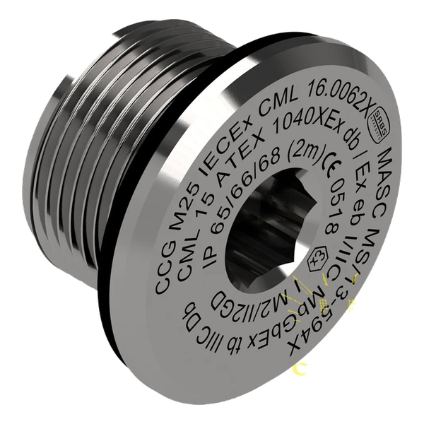 M25 Brass Metric Dome Plug Including M25 Gasket