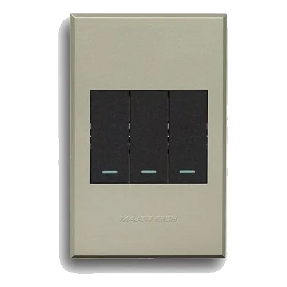 Major-Tech Veti 3 3V1000GT 2X4 3 Lever Dimmer Switch, Titanium