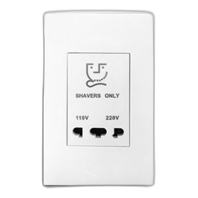 Onesto Matrix 2X4 Shaver Socket, White