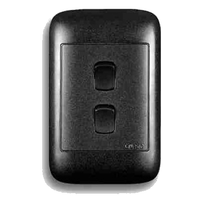 Onesto Oracle On2021Bk 2X4 2 Lever 1 Way Switch, Black