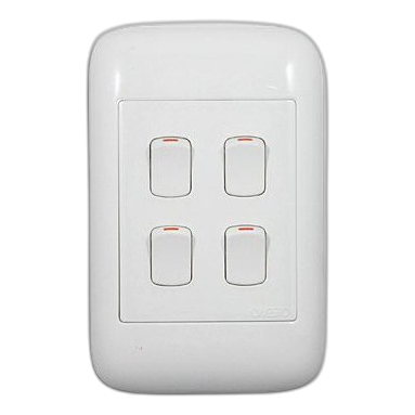 Onesto Oracle On2041 2X4 4 Lever 1 Way Switch, White