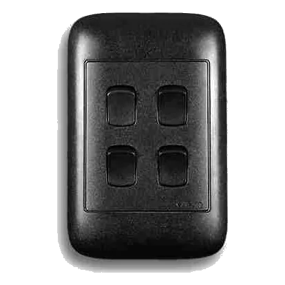 Onesto Oracle ON2041BK 2X4 4 Lever 1 Way Switch, Black