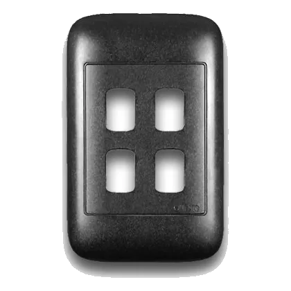 Onesto Oracle ON2041YBK 2X4 4 Lever Cover Plate, Black