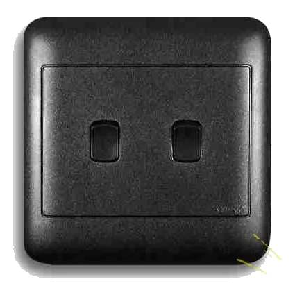 Onesto Oracle ON4021BK 4X4 2 Lever 1 Way Switch, Black