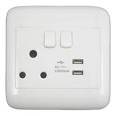 Onesto Oracle ONP4012 SA+USB Socket, White