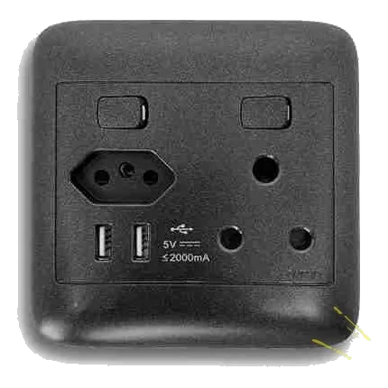 Onesto Oracle ONP4112BK SA+Slimline+USB Socket, Black