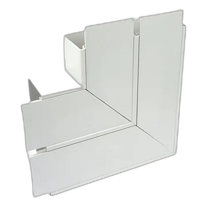 PVC Double Compartment Power Skirting 90° Flat Elbow, White