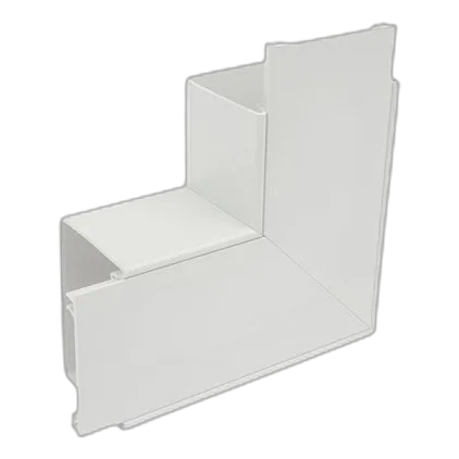 PVC Single Compartment Power Skirting 90° Flat Elbow, White