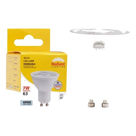 Radiant GU10 Clear Lens 7w LED 4000K Dimmable