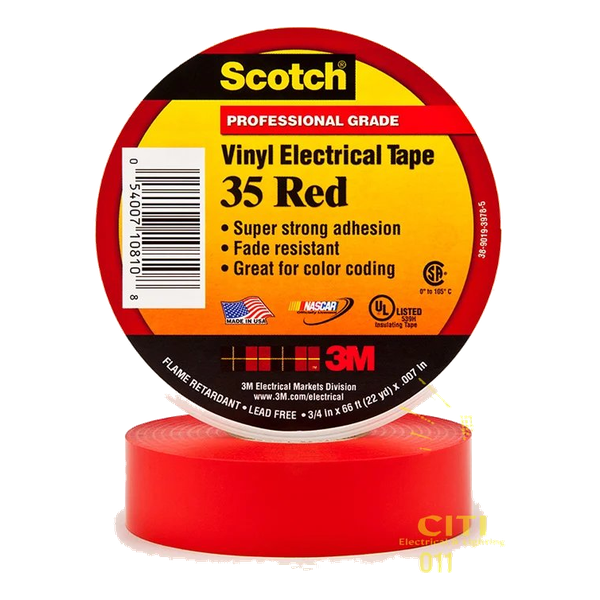 Scotch Vinyl Electrical Tape 35 -3M RED