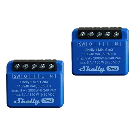 Shelly 1 Mini Gen3 Smart Switch – 2 Pack