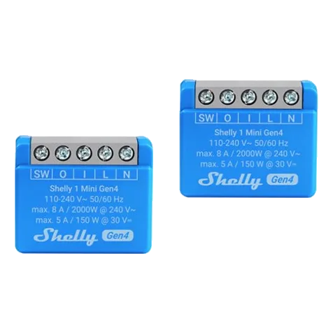 Shelly 1 Mini GEN4 Smart Switch – 2 Pack