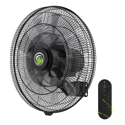 Solent Energy Saving Black 450mm Wall Fan + Remote