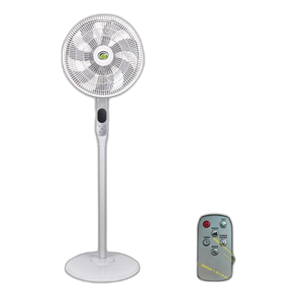 Solent Energy Saving White 400Mm Pedestal Fan + Remote