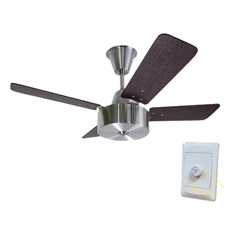 Solent Maxima Silver & Mahogany Wood Ceiling Fan + Controller