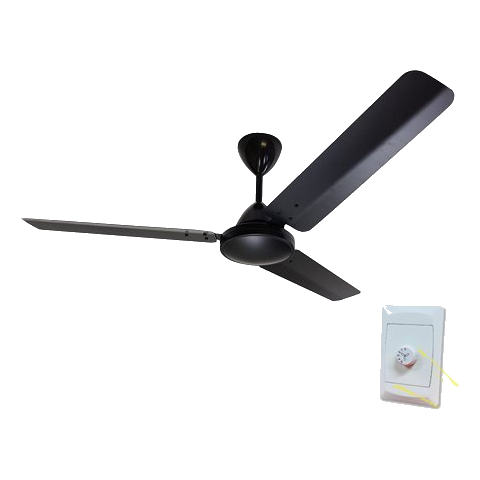 Solent Whirlwind Black & Aluminium Ceiling Fan + Controller