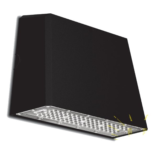 Spazio 4516.7040.30 Wallpack 70W Black Downface Wall Light